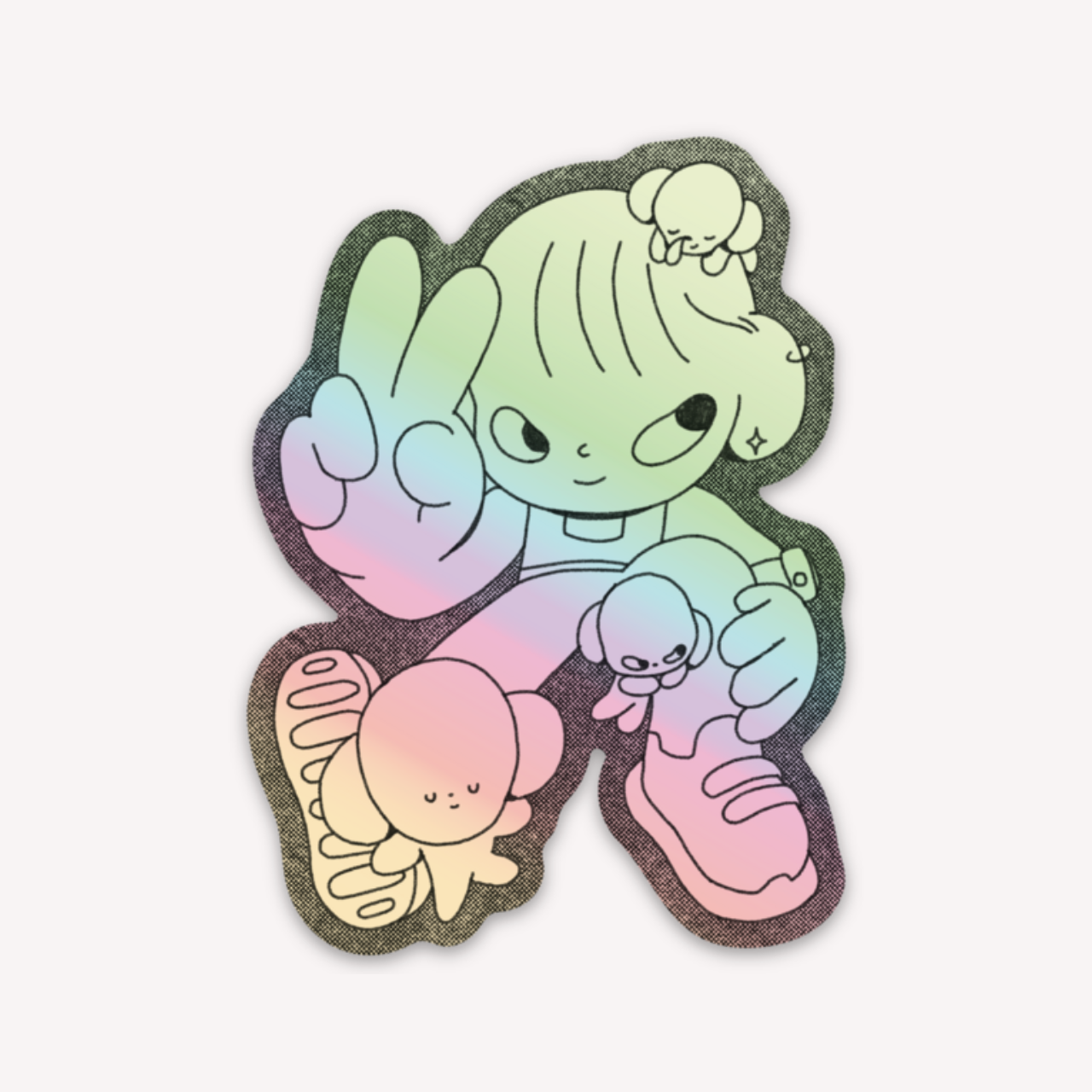 Running Outside Holographic Sticker